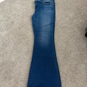 MOTHER flare style, dark wash, raw hem, size 32